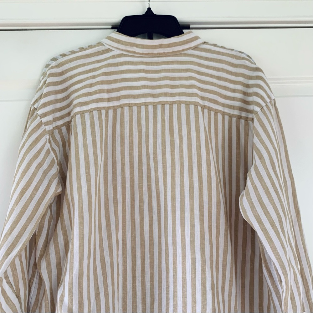 J. Jill Beige and White Striped Button-Down Shirt - Picture 5 of 9